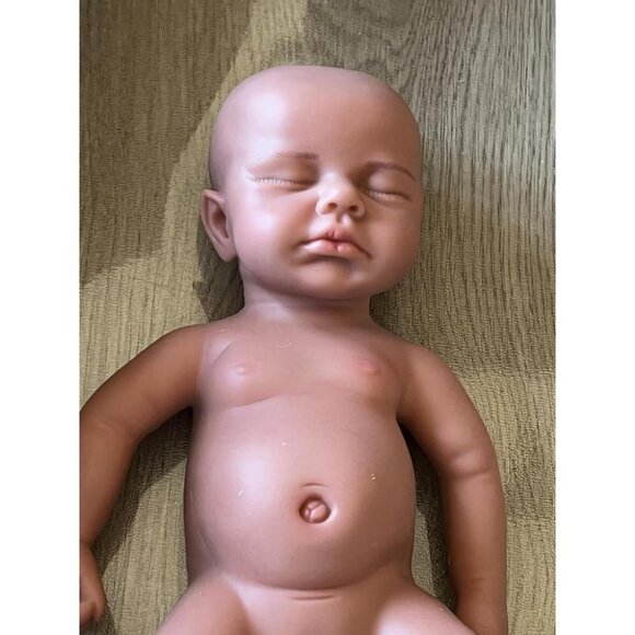 🆕12Inch Realistic Full Body Silicone Reborn tan Baby Girl Sleeping Reborn Dolls - Picture 1 of 9